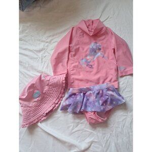 Girls 2 Piece UV SKINZ Sun & Swim Set UPF 50+ Sun Protection 12/18 Month Pink
